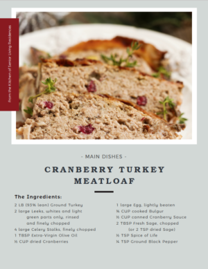 Cranberry Turkey Meatloaf recipe card