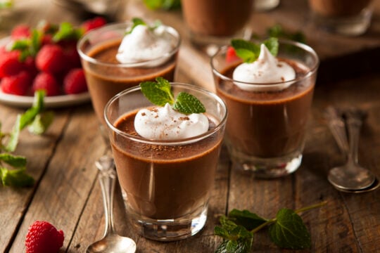 Tahini Chocolate Pudding with Coconut Whipped Cream