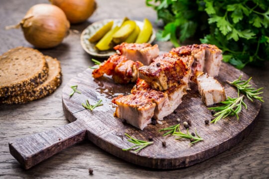 Pork Belly with Pecan & Cranberry Stuffing