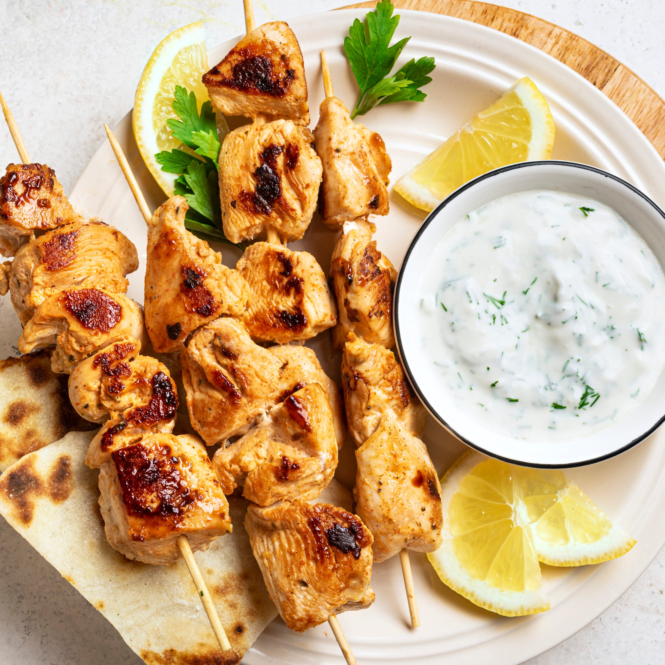 Souvlaki Chicken with Tzatiki Sauce